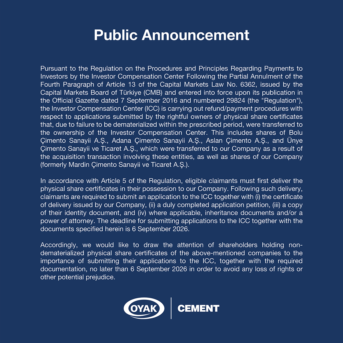 Public Announcement
